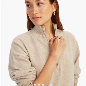 NWT NAADAM Recycled Cashmere Quarter Zip Dress Oatmeal XXS